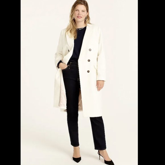 J.Crew Double-breasted topcoat in Italian wool-cashmere-AT700-ivory